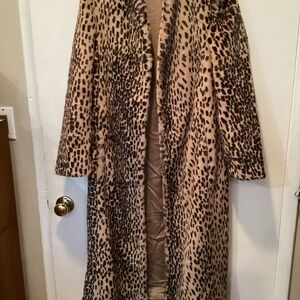 Michelle Mason Faux Fur tiger Long Coat size 4